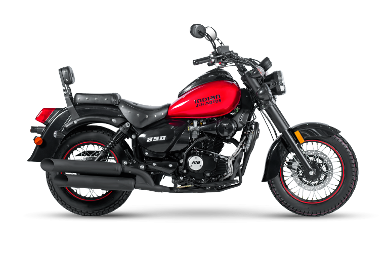 Moto Custom INDIAN 250 de color rojo