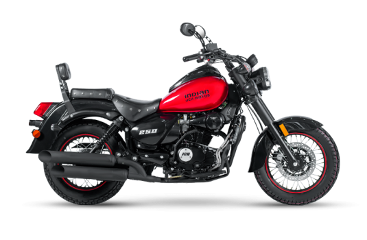 Moto Custom INDIAN 250 de color rojo